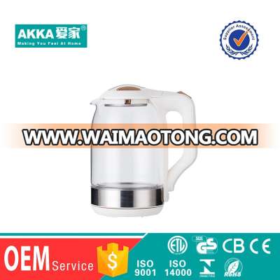 new design custom 1.8l  electric glass tea kettle for home