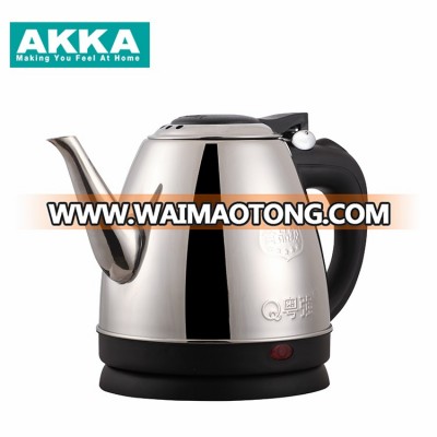 New design strict quality automatic switch off 1.2l stainless steel multi function cordless electric kettle with inner ss lid